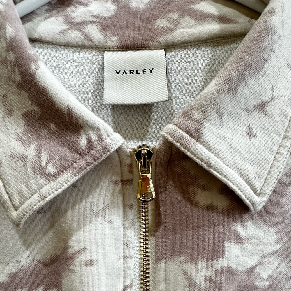 • VARLEY • Romero Sweat Taupe Tie Dye quarter-zip pullover sweater • - Picture 5 of 11